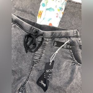 NEW faded grey Royalty L jogger pants